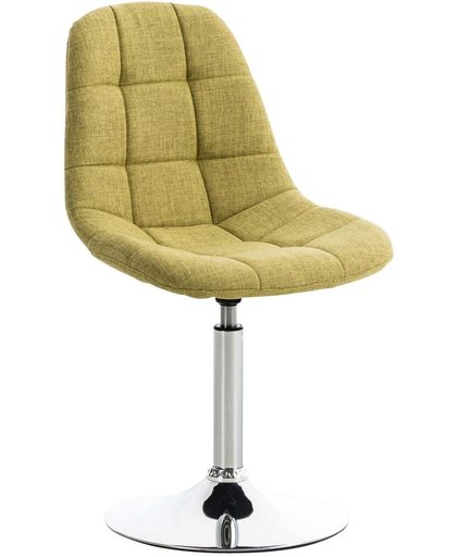 Clp Eetkamerstoel EMIL, wachtkamerstoel, woonkamerstoel, bezoekersstoel, fauteuil met stevig trompetvoet, met stijlvolle decoratieve stiksels, verkrijgbaar in verschillende kleuren, bekleding van stof, - groen,