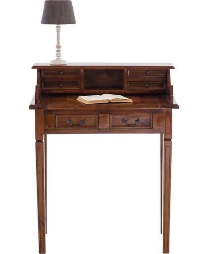 Clp Handgemaakte Landhuisstijl secretaire BISHOP, mahoniehouten, schrijftafel in country stijl met uitschuifbaar tafelblad, 80x50x100 cm, - rustiek