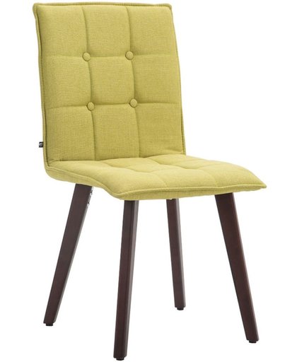Clp Eetkamerstoel MILLER, wachtkamerstoel, bezoekersstoel met beukenhouten frame, keukenstoel, bekleding van stof, - groen kleur onderstel : cappucino