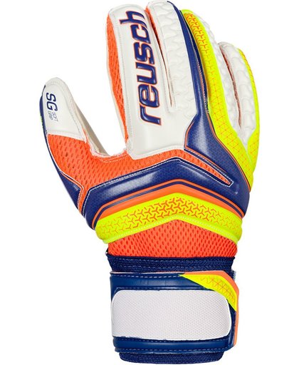 Reusch Serathor SG Finger Support  Keepershandschoenen - Maat 9  - Unisex - wit/blauw/geel/oranje