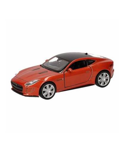 Speelgoed oranje jaguar f-type coupe speelauto 12 cm