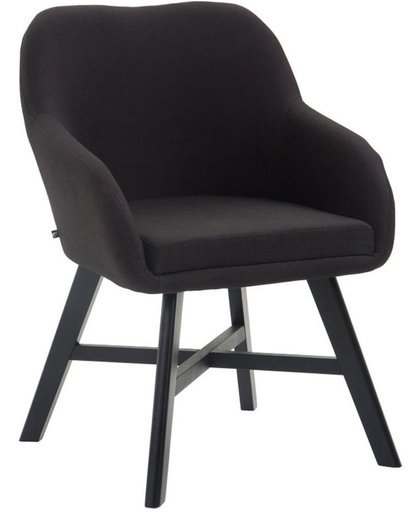 Clp Eetkamerstoel KEPLER, wachtkamerstoel met armleuningen, bezoekersstoel met beukenhouten frame, keukenstoel, bekleding van stof - zwart, kleur onderstel : zwart,