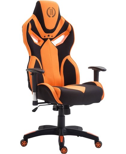 Clp Racing bureaustoel FANGIO gaming chair - belastbaar tot 150 kg, stof - zwart/oranje