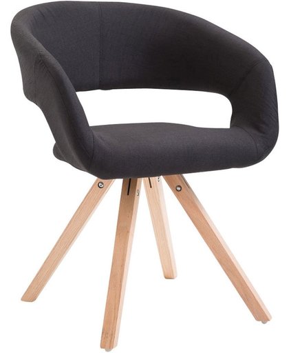 Clp Eetkamerstoel SUEZ, wachtkamerstoel, fauteuil, keukenstoel, bezoekersstoel, eikenhouten frame met stoffen bekeding - Bekleding kleur: zwart kleur onderstel : natura