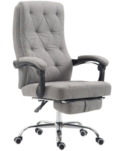 Clp Bureaustoel GEAR, directiestoel, managerstoel, kantoorstoel, in hoogte verstelbare bureaustoel met uitschuifbare voetsteun, Ergonomische draaistoel, verkrijgbaar in verschillende kleuren, bekleding van stof - grijs,