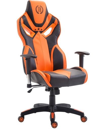 Clp Racing bureaustoel FANGIO gaming chair - belastbaar tot 150 kg, kunstleer - zwart/oranje