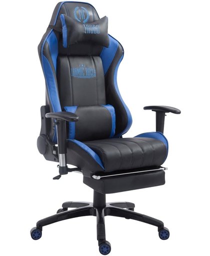 Clp XL Racing bureaustoel SHIFT - Gaming managerstoel Tarmac Racing met en zonder voetsteun, belastbaar tot 150 kg, kunstleer - zwart/blauw, met voetsteun