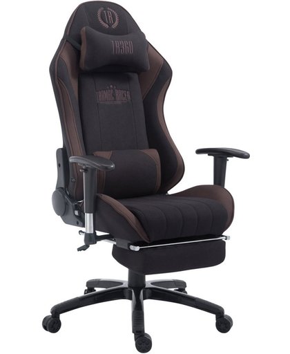 Clp XL Racing bureaustoel SHIFT - Gaming managerstoel Tarmac Racing met en zonder voetsteun, belastbaar tot 150 kg, stof - zwart/bruin met voetsteun