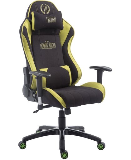 Clp XL Racing bureaustoel SHIFT - Gaming managerstoel Tarmac Racing met en zonder voetsteun, belastbaar tot 150 kg, stof - zwart/groen, zonder voetsteun