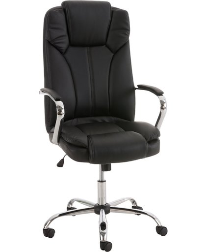 Clp XXL comfortabele bureaustoel BIG XANTHOS managerstoel, diretiestoel - zware belasting (tot 210 kg), ergonomisch, kunstleren bekleding - zwart