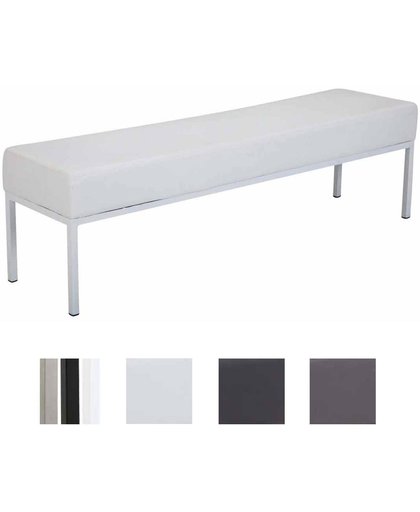 Clp 4-zits bank NEWTON gestoffeerde zitbank, met stevig metalen frame, zithoogte van: ca. 45 cm, verkrijgbaar in verschillende kleuren, met hoogwaardige bekleding van kunstleer - wit kleur onderstel : wit