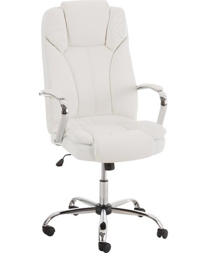Clp XXL comfortabele bureaustoel BIG XANTHOS managerstoel, diretiestoel - zware belasting (tot 210 kg), ergonomisch, kunstleren bekleding - wit
