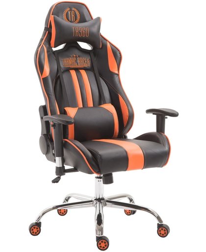 Clp Racing bureaustoel LIMIT XL, gaming stoel, max. belasting 150 kg, kunstleer - zwart/oranje zonder voetsteun