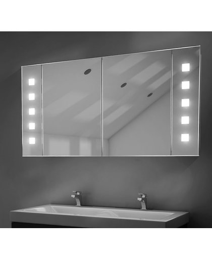 Badkamer spiegelkast met spiegelverwarming en LED verlichting 120 cm