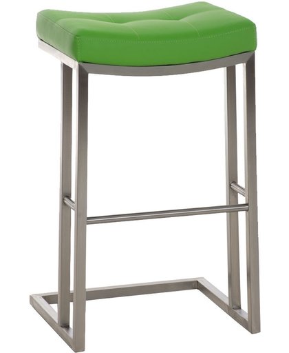 Clp Barkruk NEPAL E78 barstoel - cantilever RVS tafelkruk, kunstleer - groen