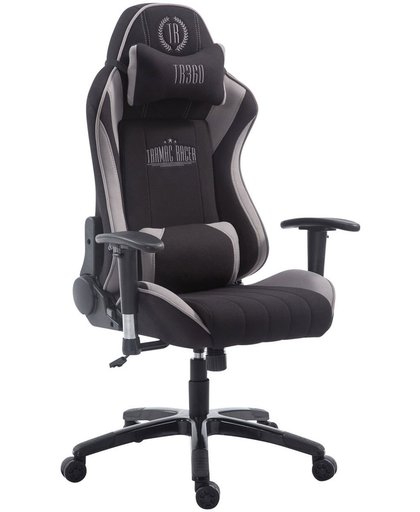 Clp XL Racing bureaustoel SHIFT - Gaming managerstoel Tarmac Racing met en zonder voetsteun, belastbaar tot 150 kg, stof - zwart/grijs zonder voetsteun