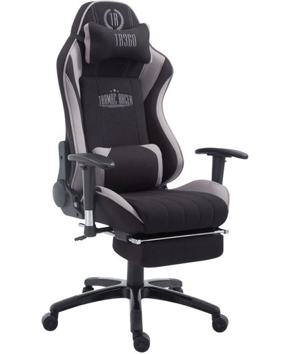 Clp XL Racing bureaustoel SHIFT - Gaming managerstoel Tarmac Racing met en zonder voetsteun, belastbaar tot 150 kg, stof - zwart/grijs met voetsteun