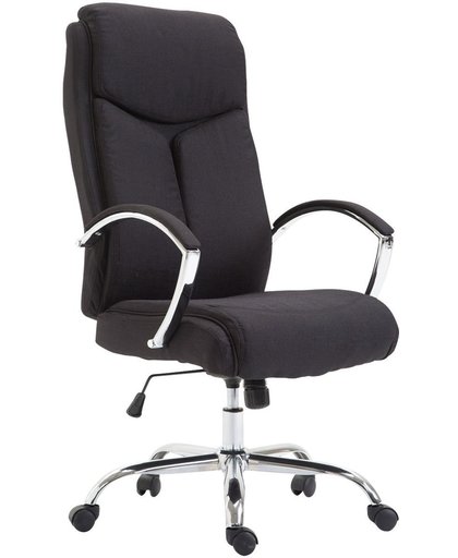 Clp Bureaustoel VAUD XL, gamingstoel, directiestoel met armleuningen, bureaustoel met hoogwaardige bekleding, max. Laadvermogen 140 kg, met stoffen bekleding, - zwart