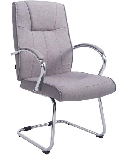 Clp Bezoekersstoel BASEL V2 conferentiestoel, vergaderstoel - chromen cantilever met armleuning, stof - grijs