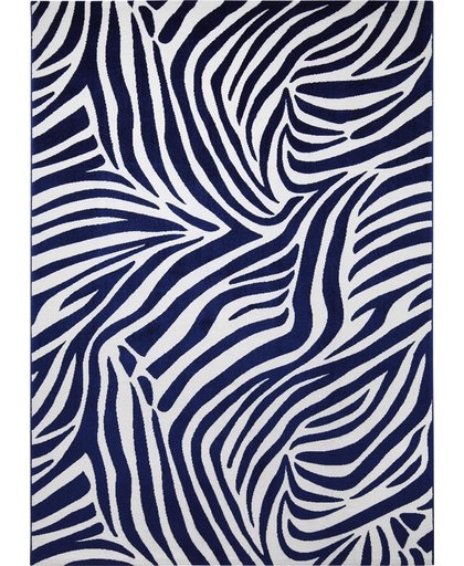 Zebra vloerkleed 133cm x 200cm blauw - Robin Design