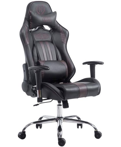 Clp Racing bureaustoel LIMIT XL, gaming stoel, max. belasting 150 kg, kunstleer - zwart/bruin zonder voetsteun