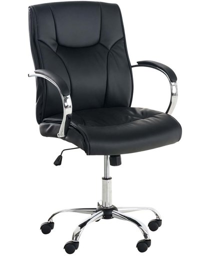 Clp Bureaustoel CALEA, directiestoel, manager stoel, werkstoel, fauteuil met armleuningen, in hoogte verstelbare, met zwenkwielen, met hoogwaardige bekleding van kunstleer, - zwart,