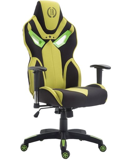 Clp Racing bureaustoel FANGIO gaming chair - belastbaar tot 150 kg, stof - zwart/groen