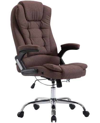Clp XXL executive stoel THOR, draagvermogen tot 150 kg, bureaustoel met armleuningen, in hoogte verstelbaar, met stoffen bekleding, - bruin,