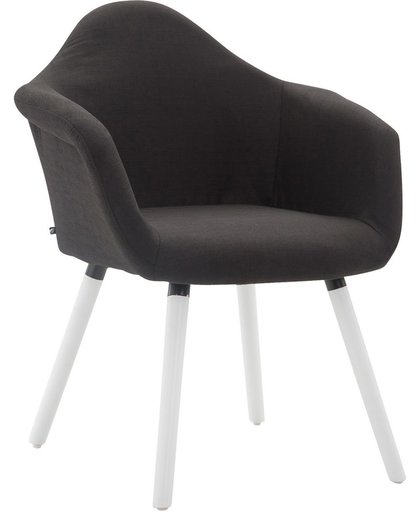 Clp Eetkamerstoel TITO, fauteuil met vierpotig frame, aangenaam gestoffeerd, beukenhouten frame, bekleding van stof, - zwart kleur onderstel : wit