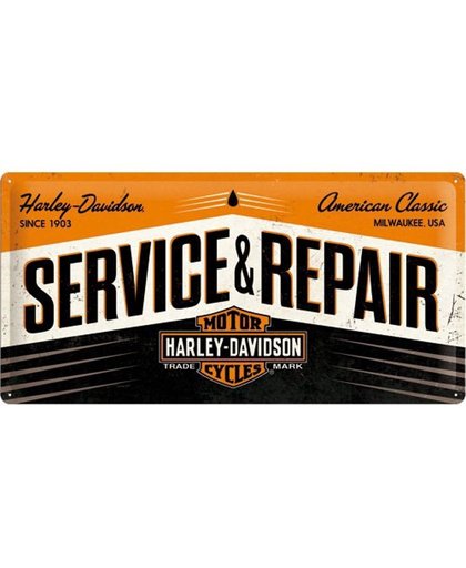 Harley Davidson Service & Repair large embossed steel sign