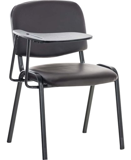 Clp Bezoekersstoel KEN met klaptafel, robuuste vergaderstoel, verkrijgbaar in verschillende kleuren, bekleding van kunstleer, - bruin,