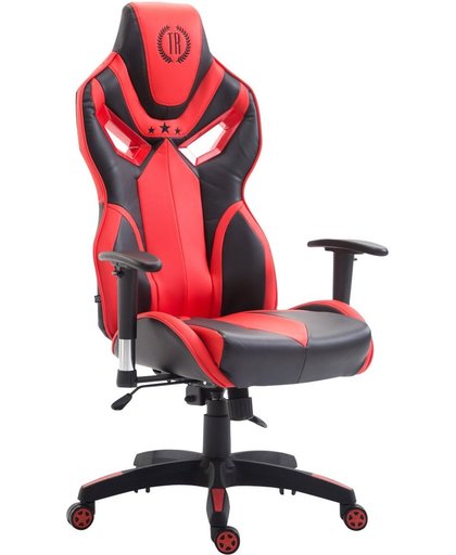 Clp Racing bureaustoel FANGIO gaming chair - belastbaar tot 150 kg, kunstleer - zwart/rood