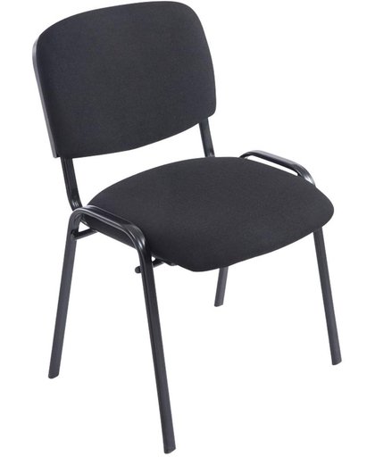 Clp XL bezoekersstoel KEN - stapelstoel, belastbaar tot 150 kg, stapelbaar, comfortabel en gunstig - zwart