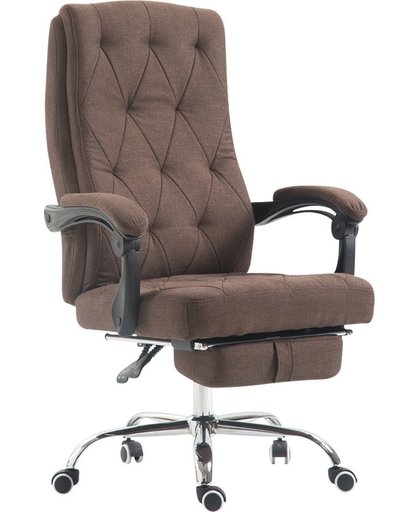 Clp Bureaustoel GEAR, directiestoel, managerstoel, kantoorstoel, in hoogte verstelbare bureaustoel met uitschuifbare voetsteun, Ergonomische draaistoel, verkrijgbaar in verschillende kleuren, bekleding van stof - bruin,