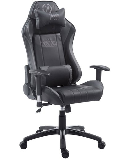 Clp XL Racing bureaustoel SHIFT - Gaming managerstoel Tarmac Racing met en zonder voetsteun, belastbaar tot 150 kg, kunstleer - zwart/grijs zonder voetsteun