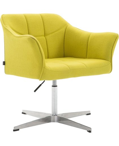 Clp Lounger JEAN, eetkamerstoel, relaxstoel, vergaderstoel, woonkamerstoel, wachtkamerstoel, in hoogte verstelbare fauteuil, Zithoogte van 41 - 54 cm, bekleding van stof - groen