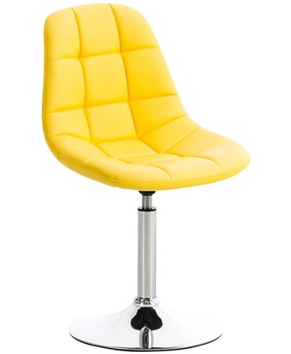 Clp Eetkamerstoel EMIL, wachtkamerstoel, woonkamerstoel, bezoekersstoel, fauteuil met stevig trompetvoet, met stijlvolle decoratieve stiksels, verkrijgbaar in verschillende kleuren, bekleding van kunstleer, - geel,