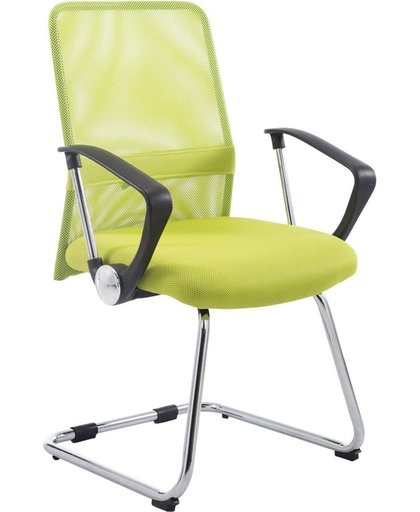 Clp Bezoekersstoel PITT met armleuning, Een robuuste bezoekersstoel met een metalen frame in chroomoptiek afgewerkt met gaas - groen