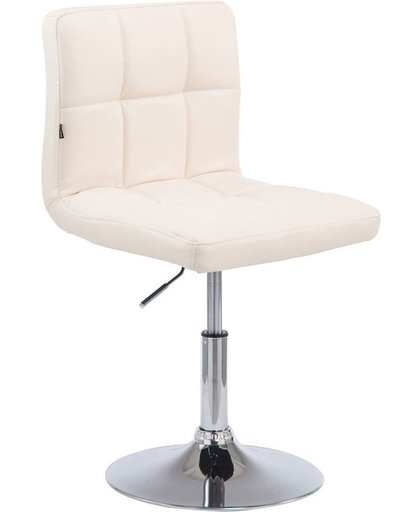 Clp Design fauteuil PALMA V2,  Draagvermogen 135 kg, gestoffeerd, zitting draaibaar en in hoogte verstelbaar, met kunstlederen hoes - crème,