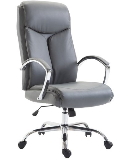 Clp Bureaustoel VAUD XL, gamingstoel, directiestoel met armleuningen, bureaustoel met hoogwaardige bekleding, max. Laadvermogen 140 kg, met kunstlederen bekleding, - grijs