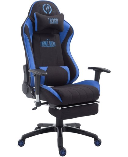 Clp XL Racing bureaustoel SHIFT - Gaming managerstoel Tarmac Racing met en zonder voetsteun, belastbaar tot 150 kg, stof - zwart/blauw, met voetsteun