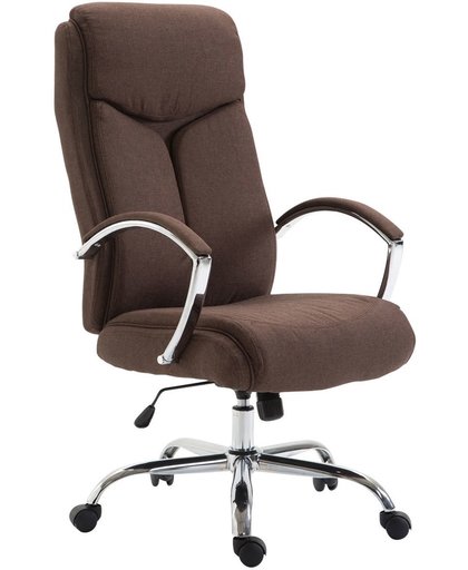 Clp Bureaustoel VAUD XL, gamingstoel, directiestoel met armleuningen, bureaustoel met hoogwaardige bekleding, max. Laadvermogen 140 kg, met stoffen bekleding, - bruin,