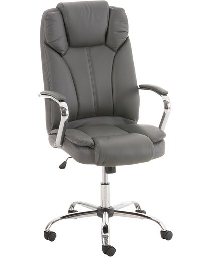 Clp XXL comfortabele bureaustoel BIG XANTHOS managerstoel, diretiestoel - zware belasting (tot 210 kg), ergonomisch, kunstleren bekleding - grijs