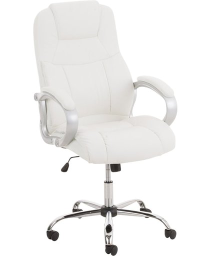 Clp XL comfortabele bureaustoel BIG APOLL directiestoel, managerstoel  - zware belasting (tot 150 kg), ergonomisch, kunstleren bekleding - wit