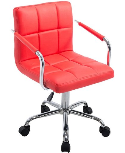 Clp Bureaustoel Lucy V2 - kantoorstoel met armleuning, ergonomisch, hoogwaardige stoffering, kunstleer - rood