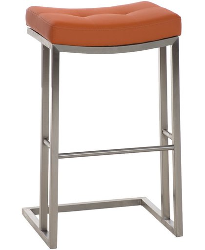 Clp Barkruk NEPAL E78 barstoel - cantilever RVS tafelkruk, kunstleer - oranje