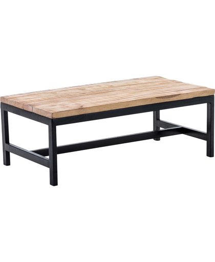 Clp Houten salontafel RAMESH - industrial design, rechthoekige tafel met metalen frame, hoogte 35 cm - zwart