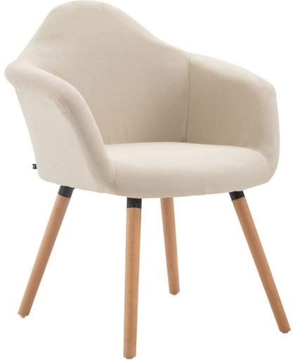 Clp Eetkamerstoel TITO, fauteuil met vierpotig frame, aangenaam gestoffeerd, beukenhouten frame, bekleding van stof, - crème kleur onderstel : natura