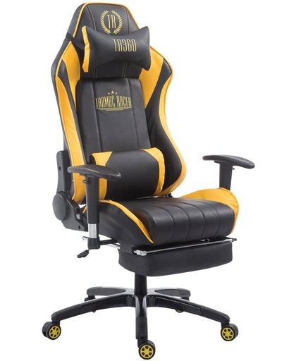 Clp XL Racing bureaustoel SHIFT - Gaming managerstoel Tarmac Racing met en zonder voetsteun, belastbaar tot 150 kg, kunstleer - zwart/geel, met voetsteun
