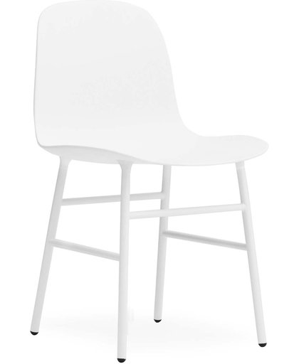 Normann Copenhagen Form Chair - Stoel - Wit met stalen onderstel